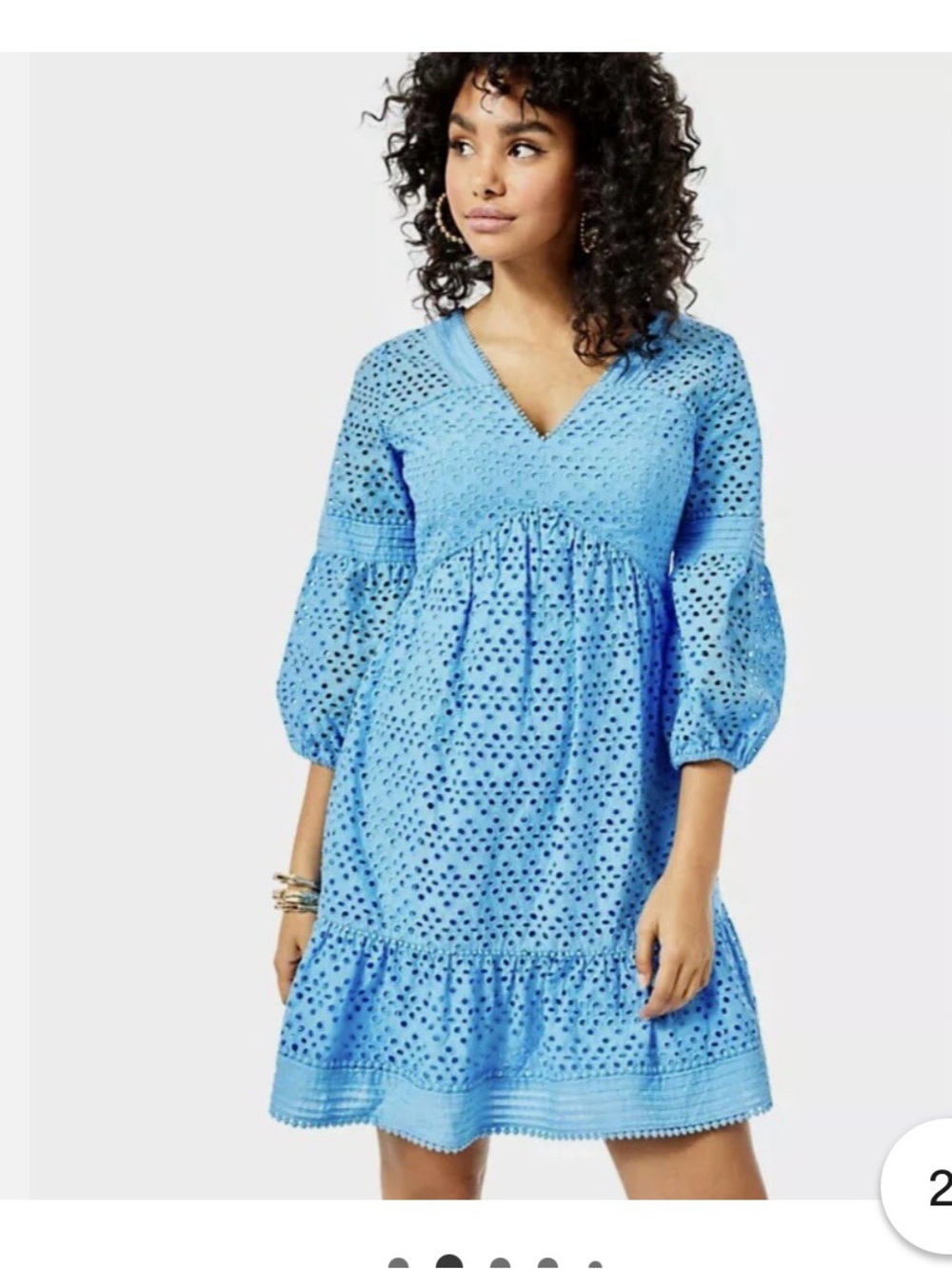 Lilly Pulitzer Sky Blue Eyelet V-Neck Dress
